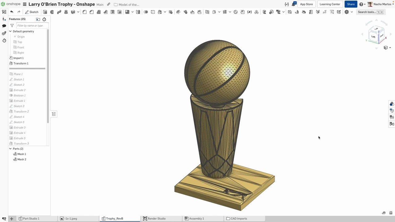 Onshape, a PTC Technology on X: The 2022 NBA season came to an exciting  finish yesterday, and we can't stop admiring this representation of the Larry  O'Brien Trophy! ➡️  The model