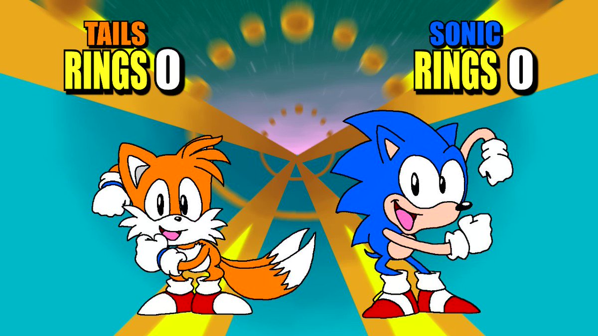 X 上的MugiMikey Commissions Closed!:「My fanart submission of Super Sonic and Super Tails for @TheEmuEmi's Sonic & Tails R series! / X