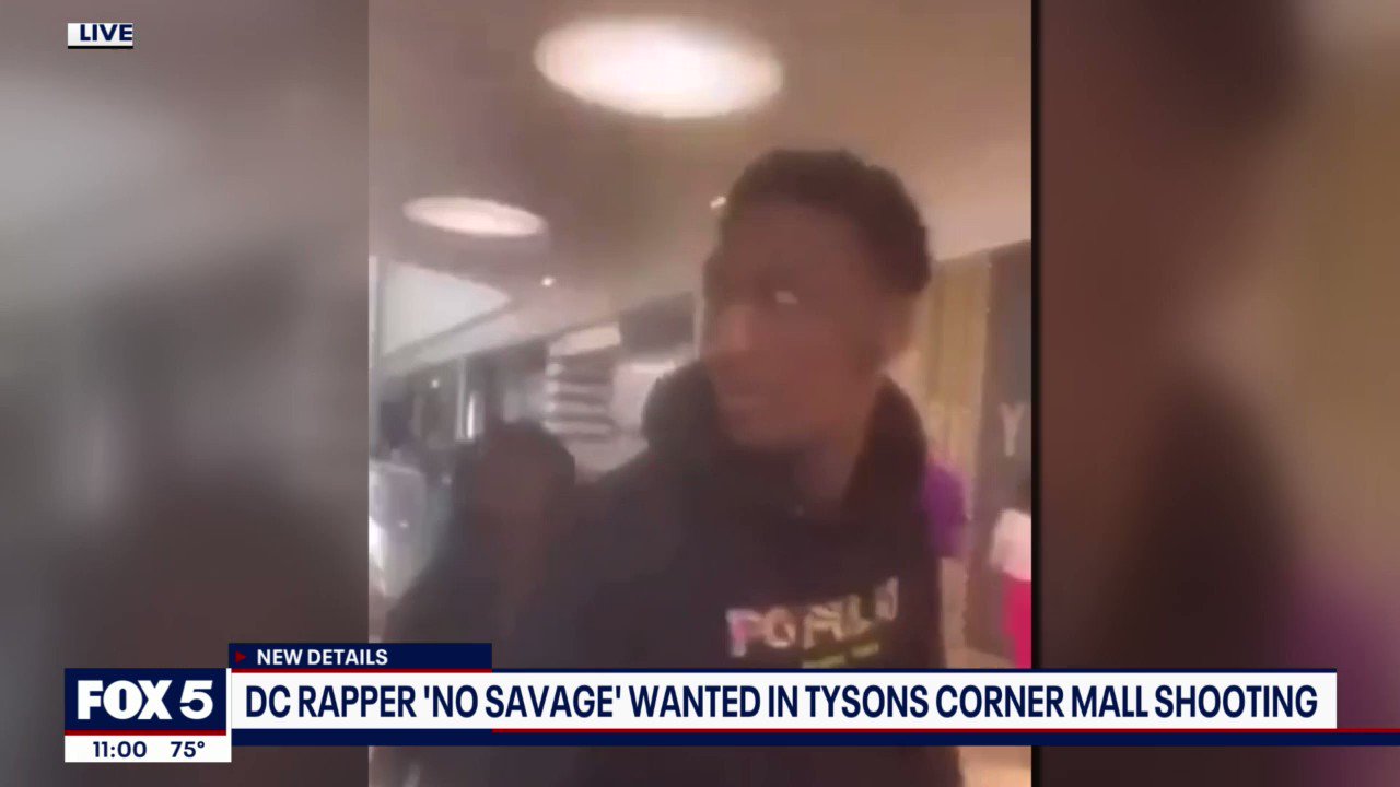 Lindsay Watts on X: Video shows Noah Settles, aka DC rapper No Savage,  before police say he fired shots at Tyson's Corner Center Saturday. Man  laughs at and taunts Settles who gets