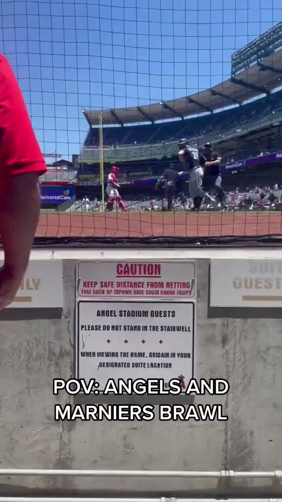 Barstool Sports on Twitter "Wild view of the Angels and Mariners brawl