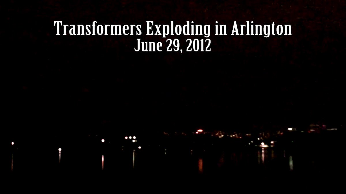This is video of transformers exploding in Arlington from the Derecho's strong winds while the weather was perfectly calm at the Tidal Basin. A minute later, the gust front swept through DC. @capitalweather https://t.co/q9H5tnCYVi