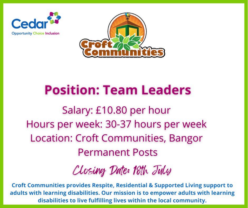 The Cedar Foundation on Twitter "Exciting job opportunities available