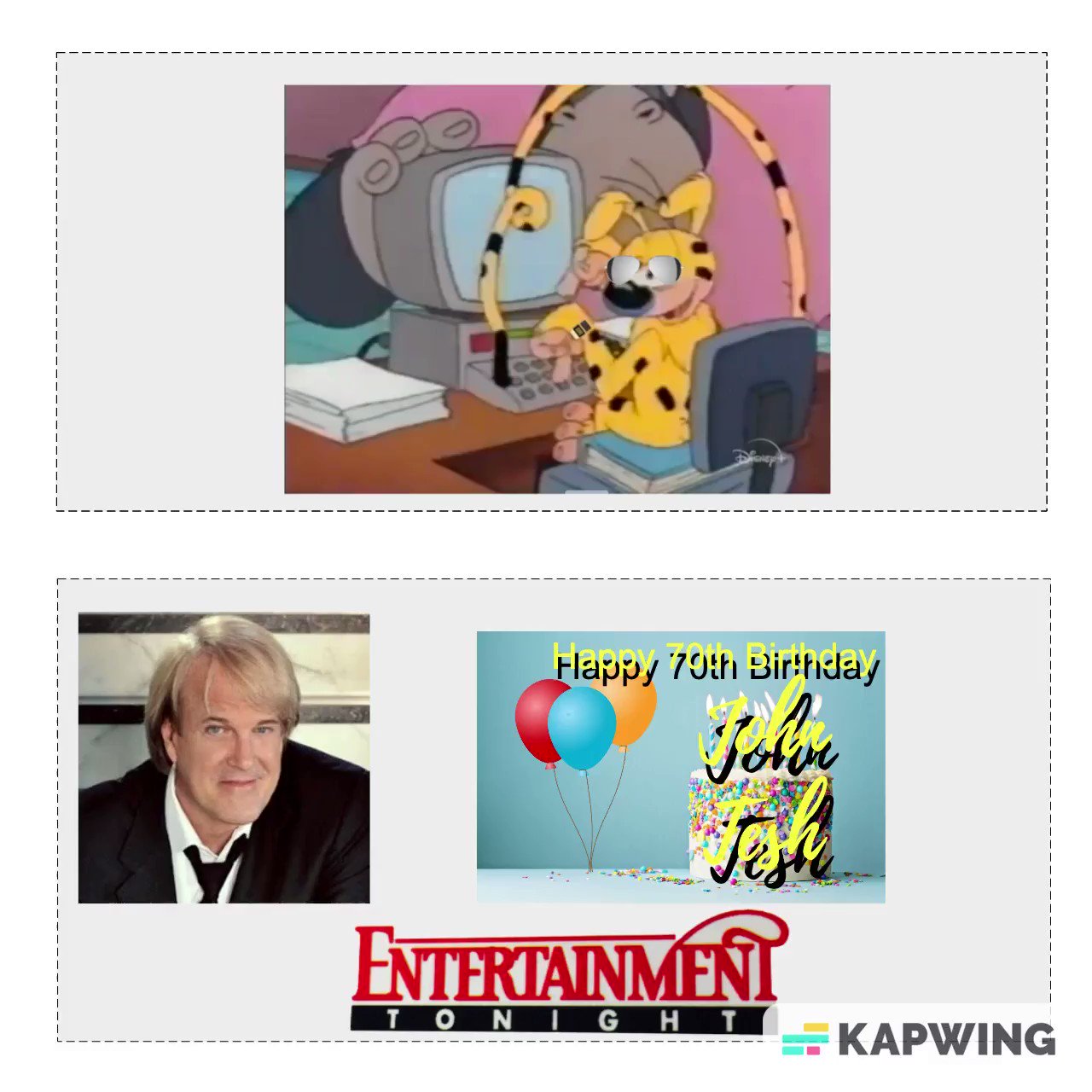 Marsupilami of Disney Raw Toonage wishes John Tesh a happy 70th birthday. 