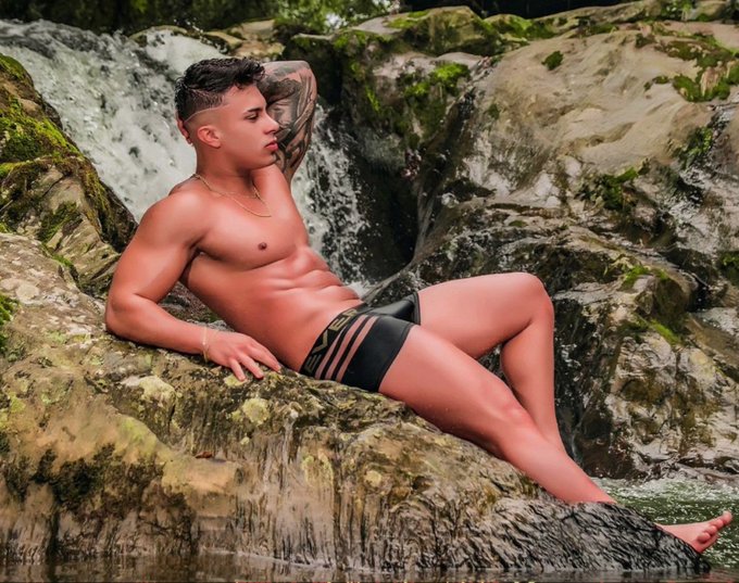 The heat is on with Belami! Embrace the summer magic with this stud! #JockMenLive #SummerVibes #muscledom
