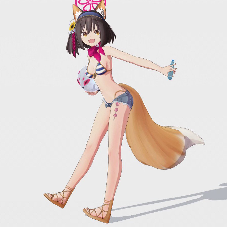 株式会社なのです - 「【ブルアカ】海の日 イズナ(CV:阿澄佳奈)　シロコ(CV:小倉唯)　ヒフミ(CV:本渡楓)」にて紹介されたイズナの水着の3Dモデルを制作させて頂きました。 #ブルアカマリンデー