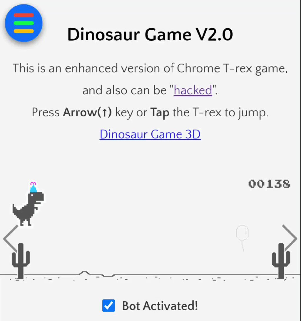 Chrome T-Rex Dinosaur Game 3D - elgooG