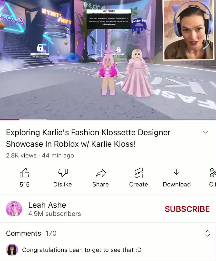 EventHunters - Roblox News on X: Karlie Kloss: Here are some