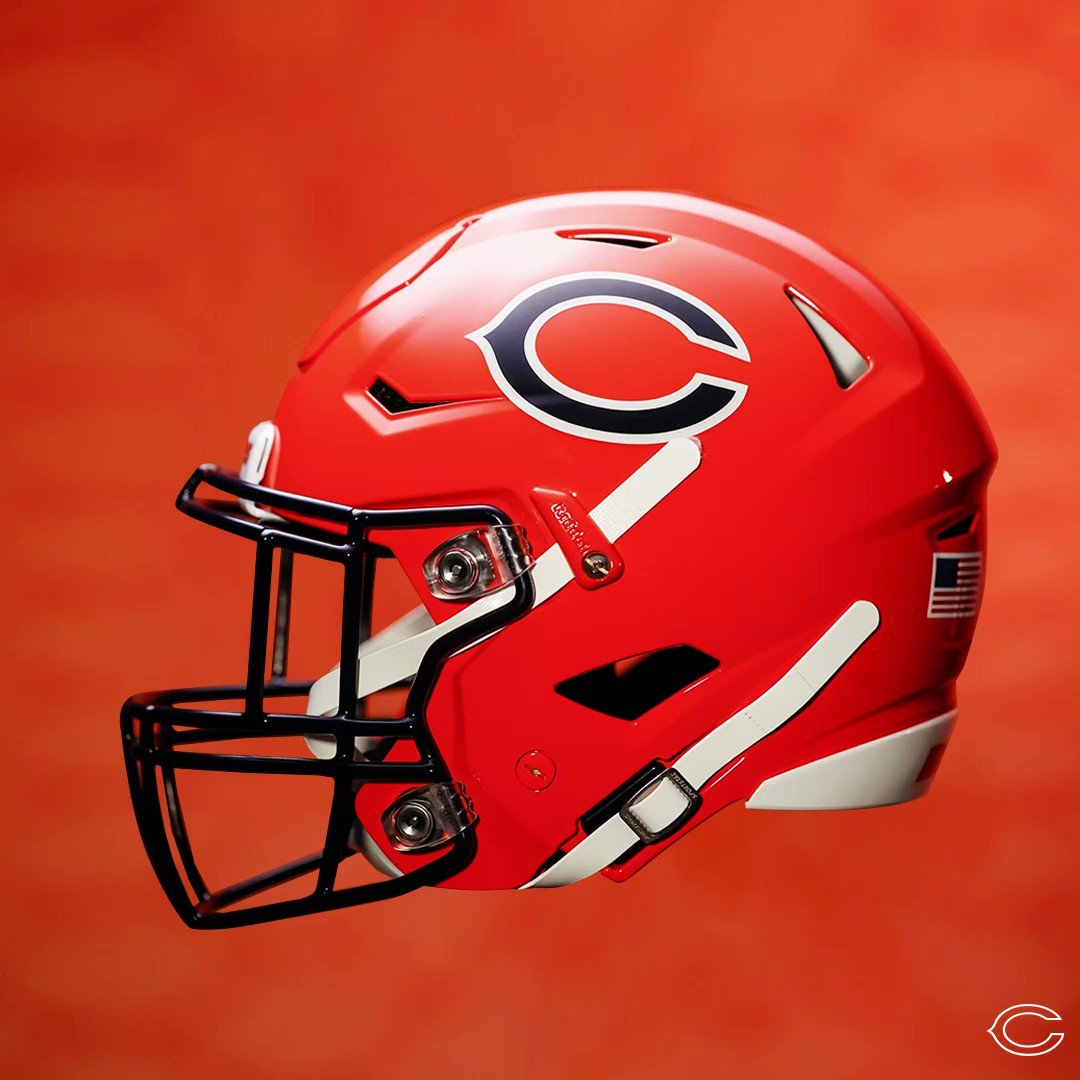 chicago bears new orange helmet