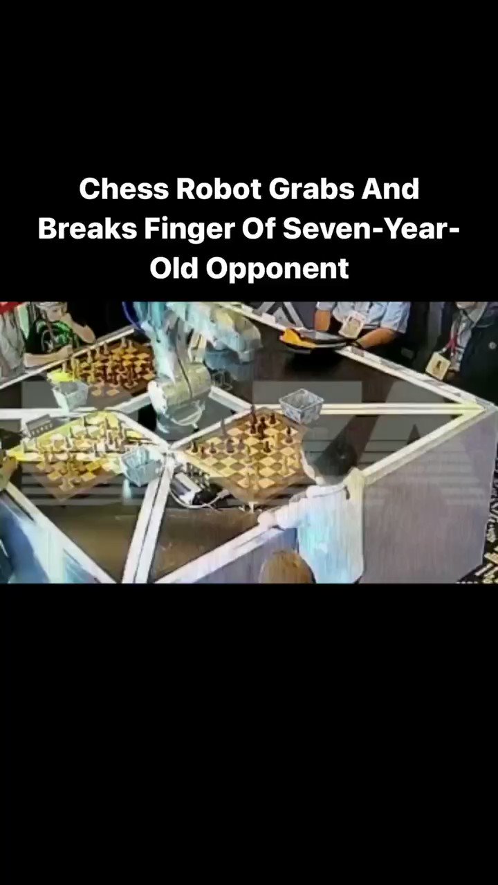 Chess-playing robot broke the finger of its seven-year-old opponent