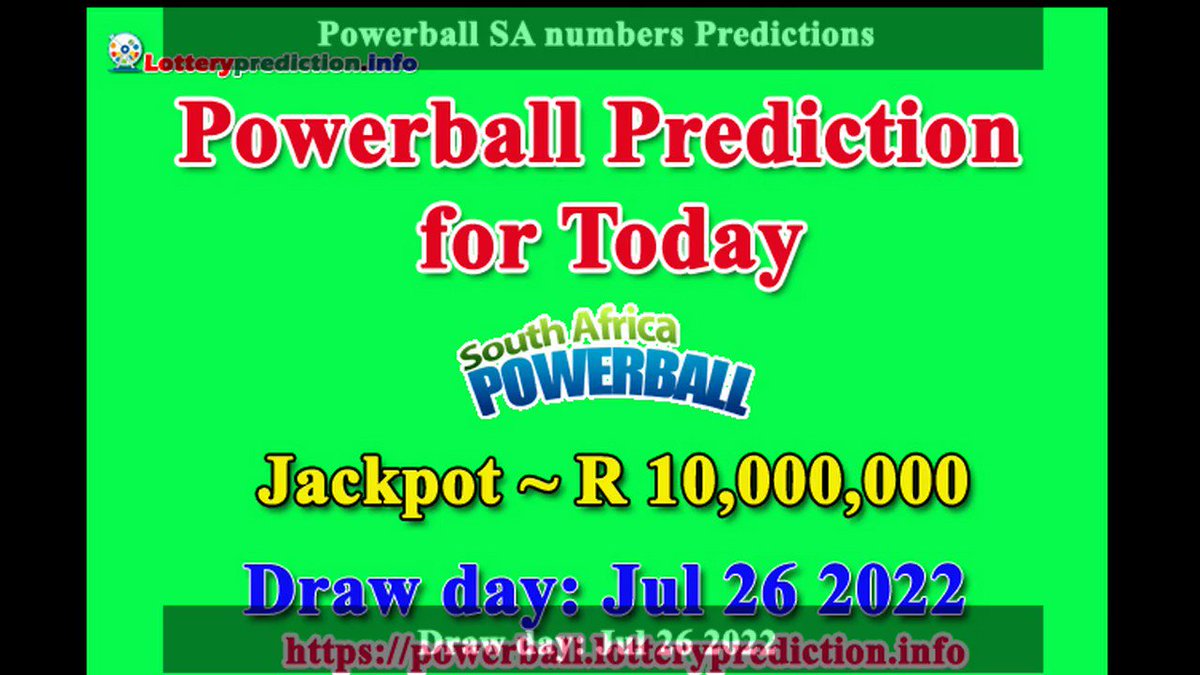 How to get Powerball SA numbers predictions on Tuesday 25-07-2022? Jackpot ~ R10 millions -> https://t.co/e1LzCZq7xo https://t.co/j2FBQzkZZ0