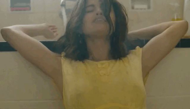 GIF of the Day: Selena Gomez nipples are completely visible in her see-through shirt.  
