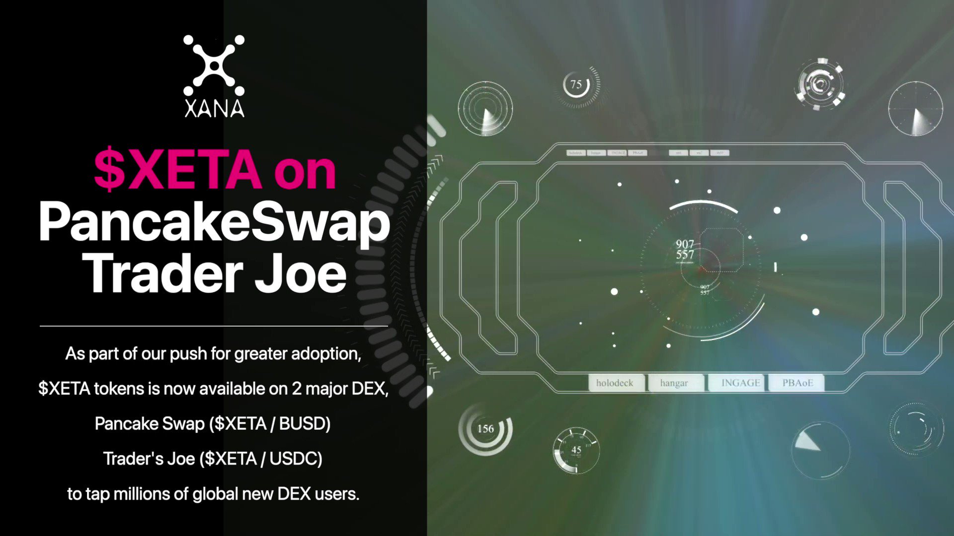 XANA on Twitter "📣XETA is Now Available on PancakeSwap and Trader Joe