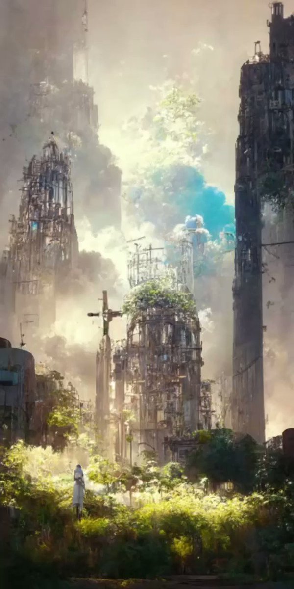 一分で生成されたaiの描く廃墟イラストに完全に勝てない むなしい もう絵を描く必要は Togetter