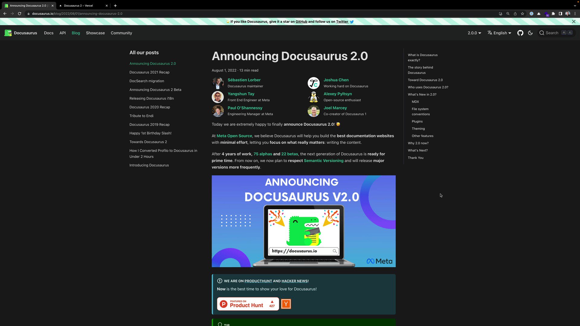 Docusaurus 2.0 (@docusaurus) / Twitter