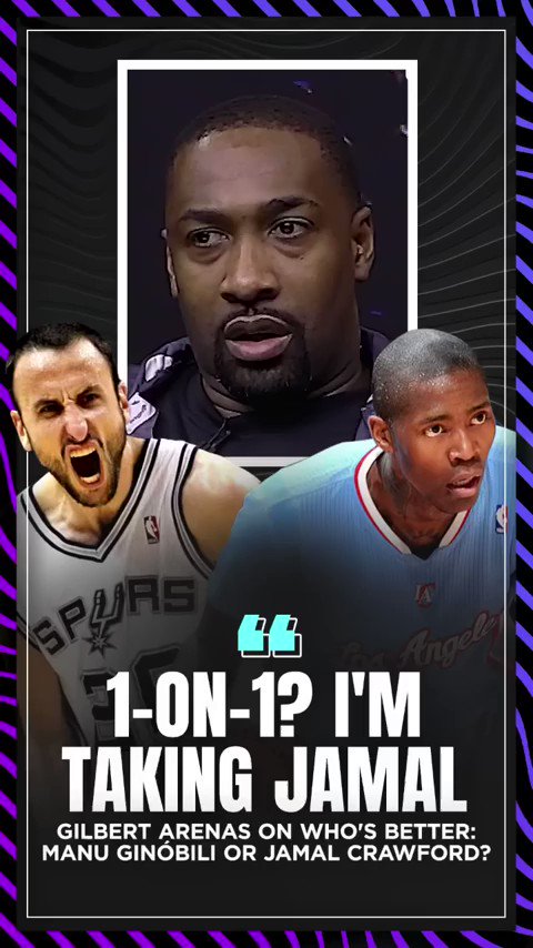 NBA Buzz - Gilbert Arenas says he'd take Jamal Crawford in a 1-on-1 over  Manu Ginobili. Two of the greatest sixth men ever! Agree or disagree? 🤔  More Gilbert Arenas content 