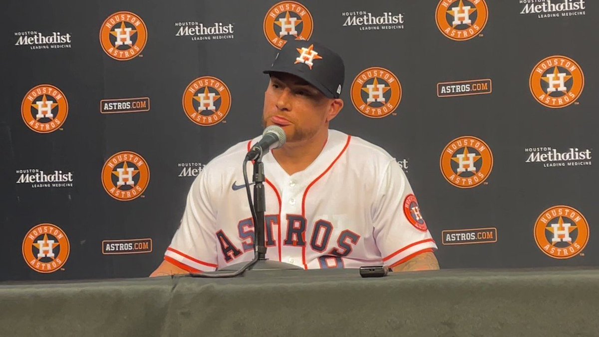 Mark Berman on X: New @astros catcher Christian Vazquez meets with the  Houston media.  / X