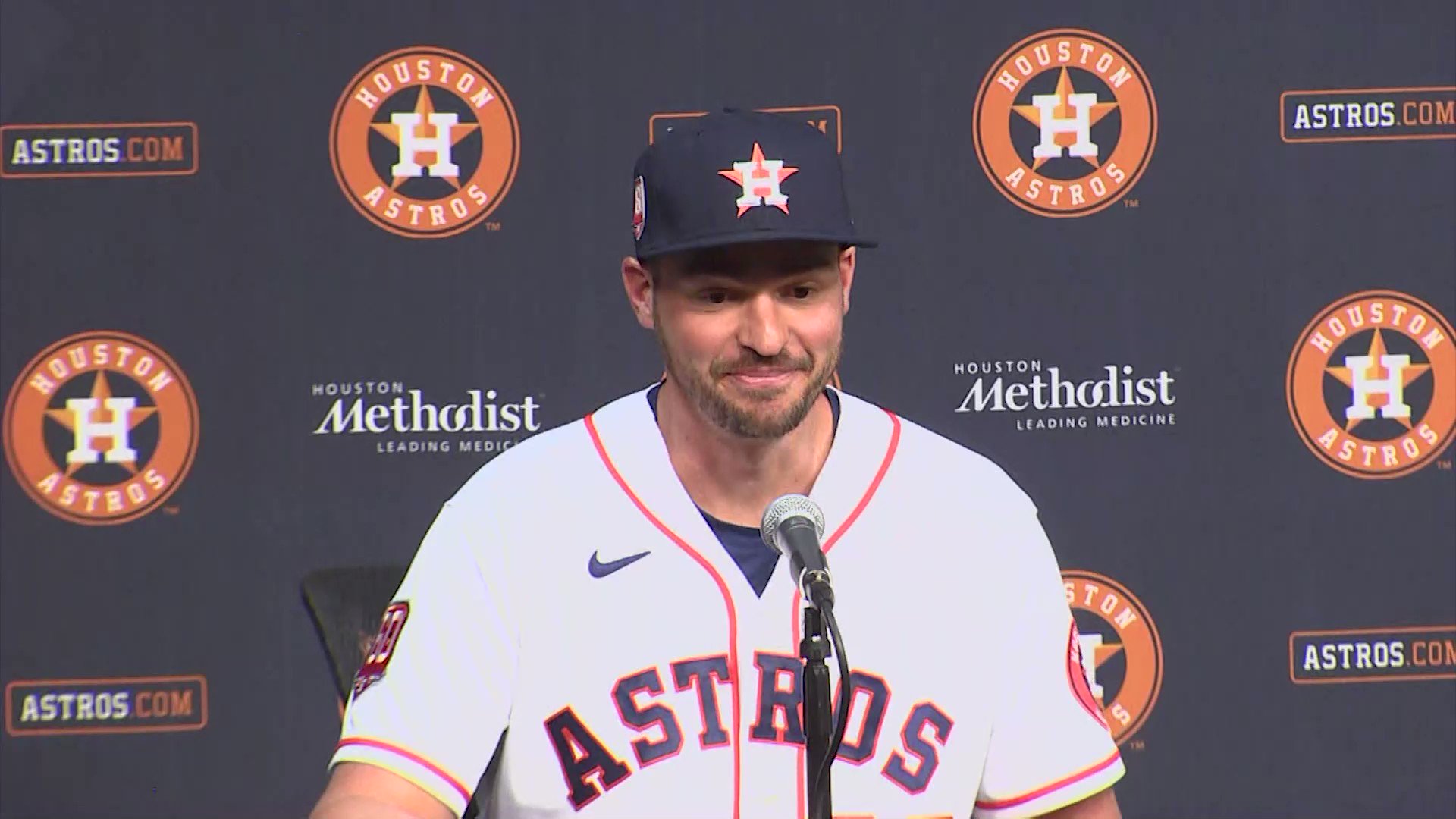 Daniel Gotera on Twitter: New #Astros 1B/OF Trey Mancini on wearing a  different jersey for the first time in his career: Still got the orange  going here so, feels goodit's a cool