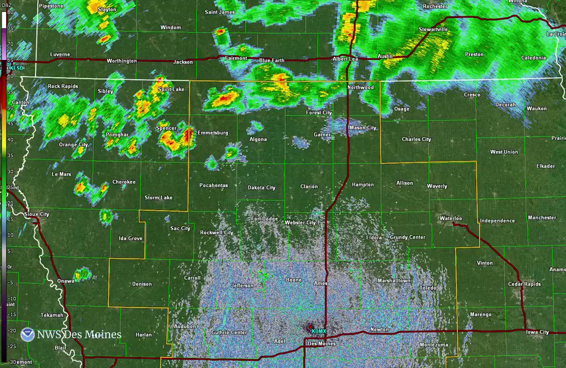 NWS Des Moines on Twitter "510pm Radar Update Storms continue across northern Iowa along the