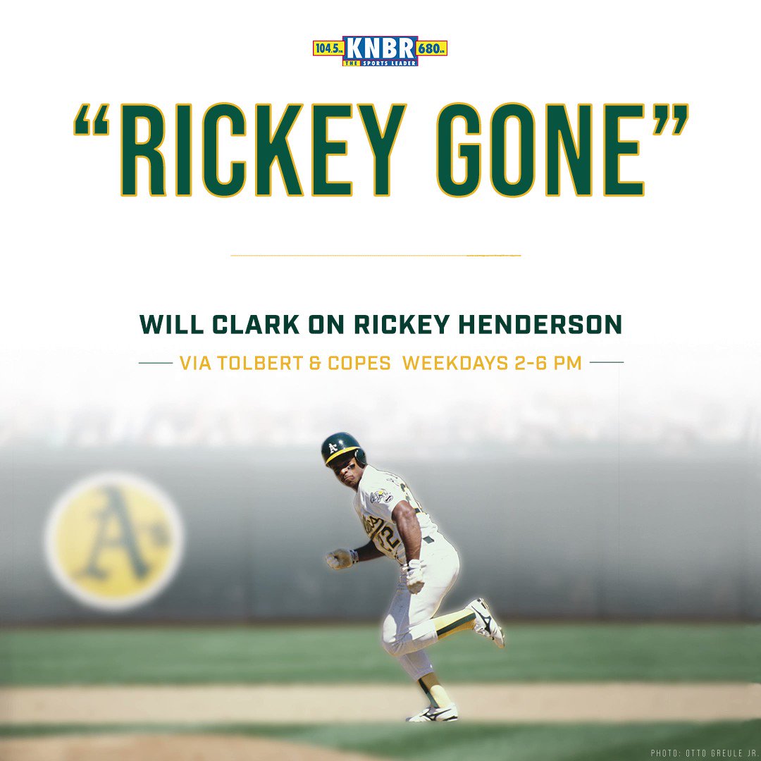 Will Clark on X: #RickeyGone @KNBR @Athletics, @SFGiants