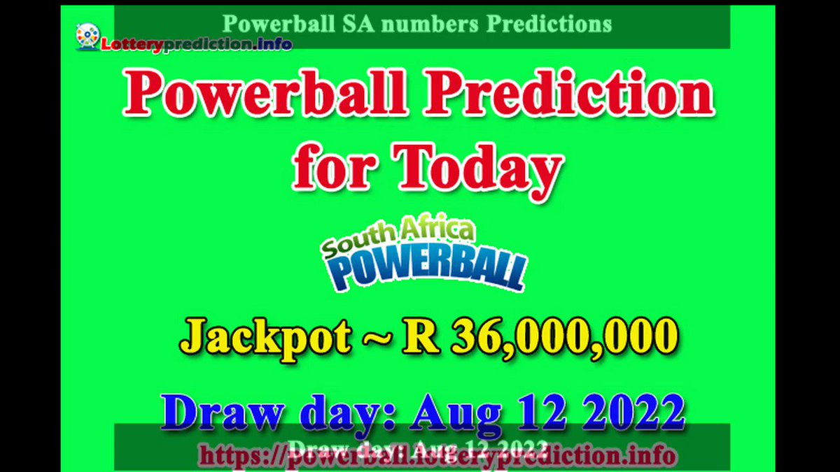 How to get Powerball SA numbers predictions on Friday 12-08-2022? Jackpot ~ R36 millions -> https://t.co/SVoRrpT7Ln https://t.co/IAeNxsurCr
