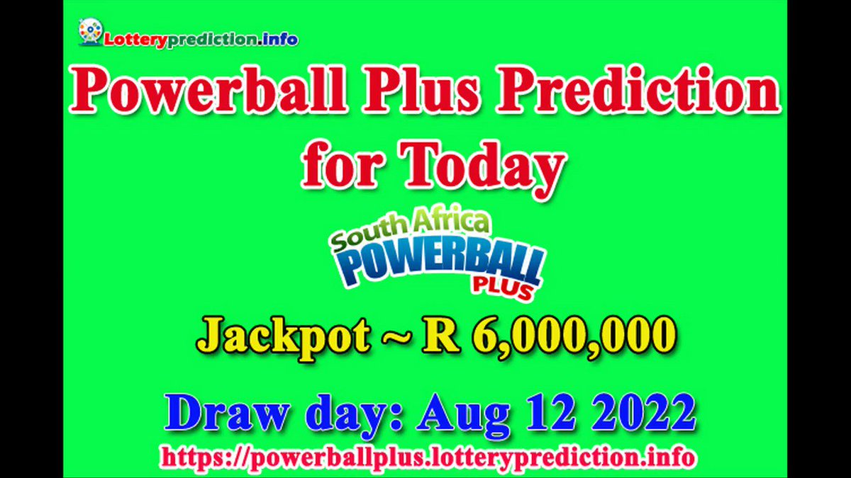 How to get Powerball Plus SA numbers predictions on Friday 12-08-2022? Jackpot ~ R6 millions -> https://t.co/cCttAzrK52 https://t.co/5Xx4xZQ7AB