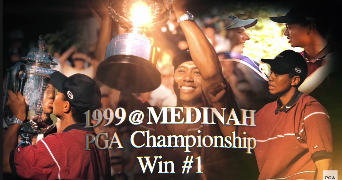 On this day in 1999, @TigerWoods won his first PGA Championship. His performance at Medinah was legendary, as he beat Sergio Garcia by one stroke. https://t.co/IlUSbOBg7x