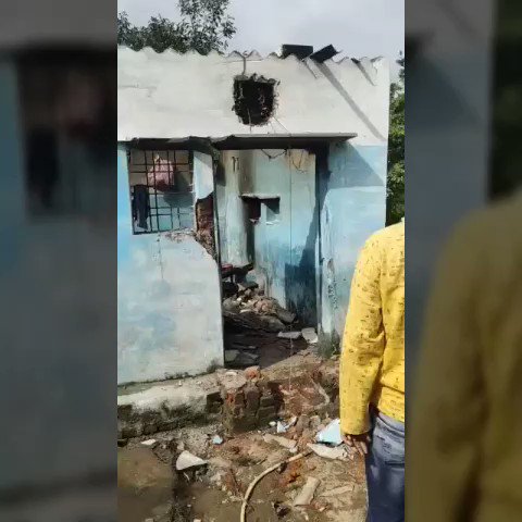 HindutvaWatch's tweet - "#Hatecrime A mob of Hindu extremists attacked &  partially demolished the homes of 3 Muslim families after their kin  allegedly made offensive remarks against a Hindu deity. Location: Shahdol,