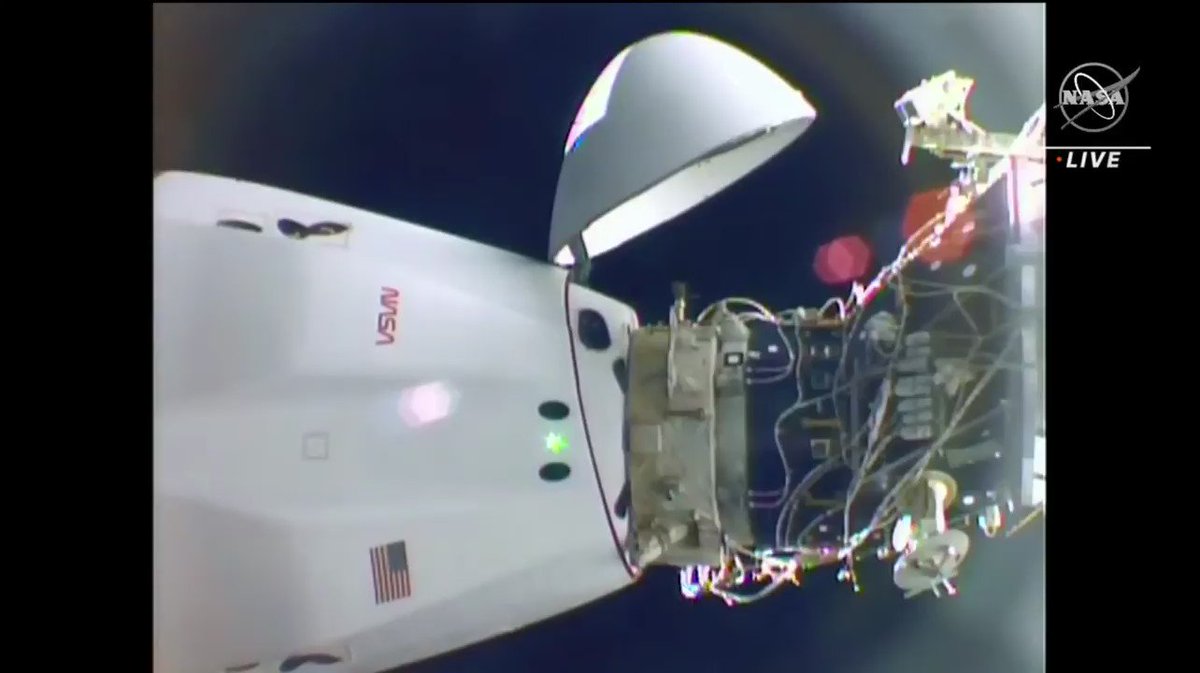 Undocking confirmed.

Hooks and umbilicals have disconnected, allowing SpaceX's Cargo Dragon spacecraft to depart the International Space Station, heading for splashdown northeast of Cape Canaveral Saturday afternoon.

 