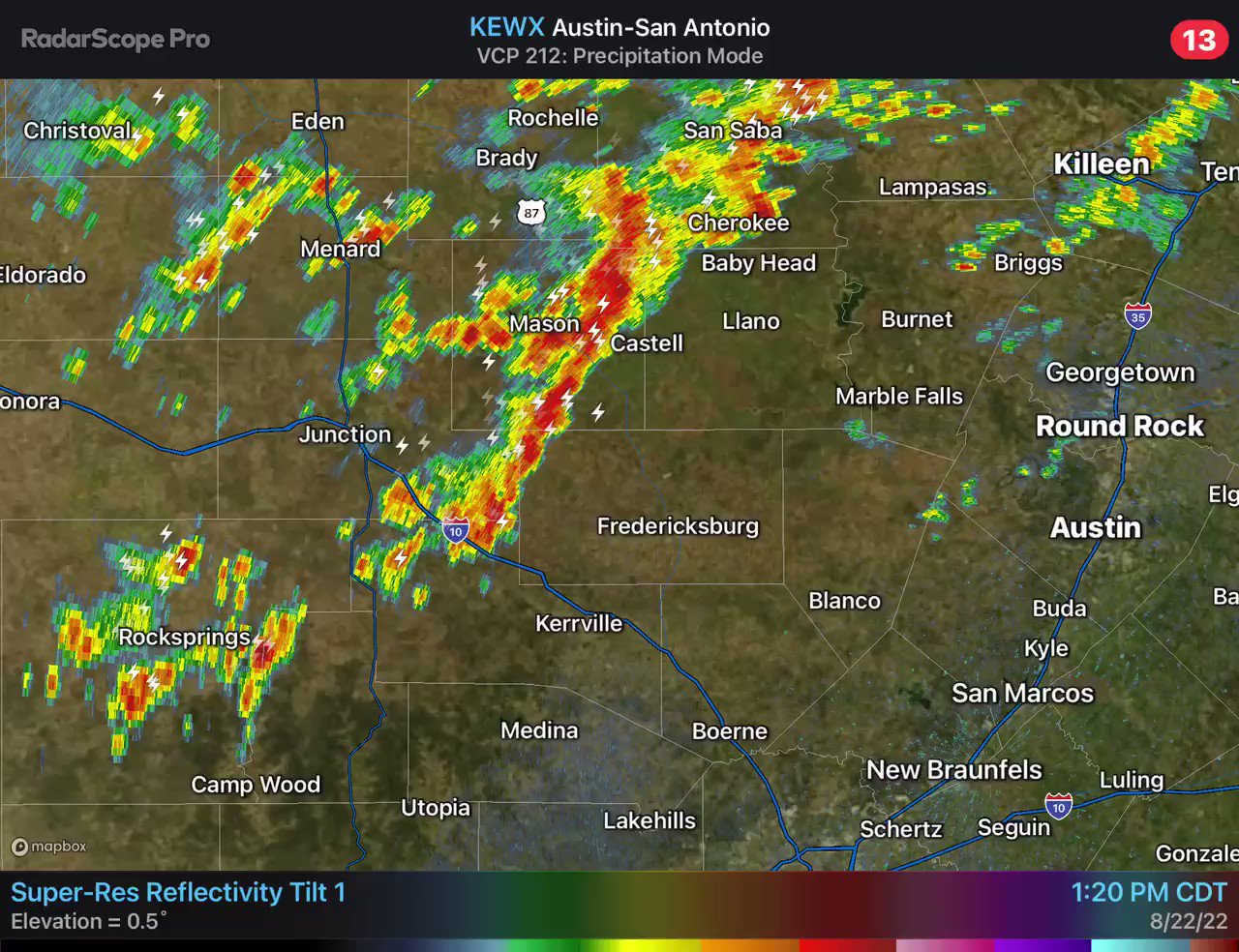 NWS Austin/San Antonio on Twitter "138 PM Radar Update Thunderstorms