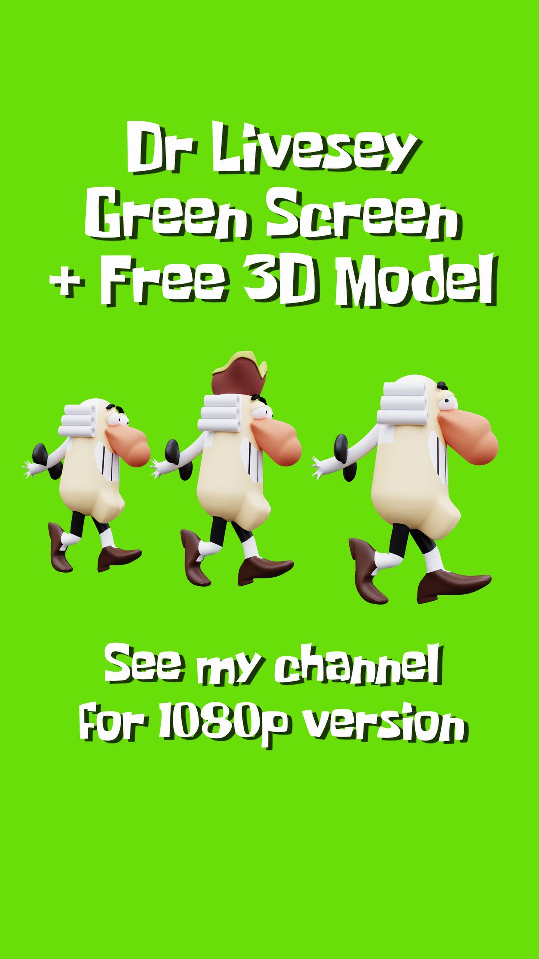 dr livesey walk free 3D model animated rigged