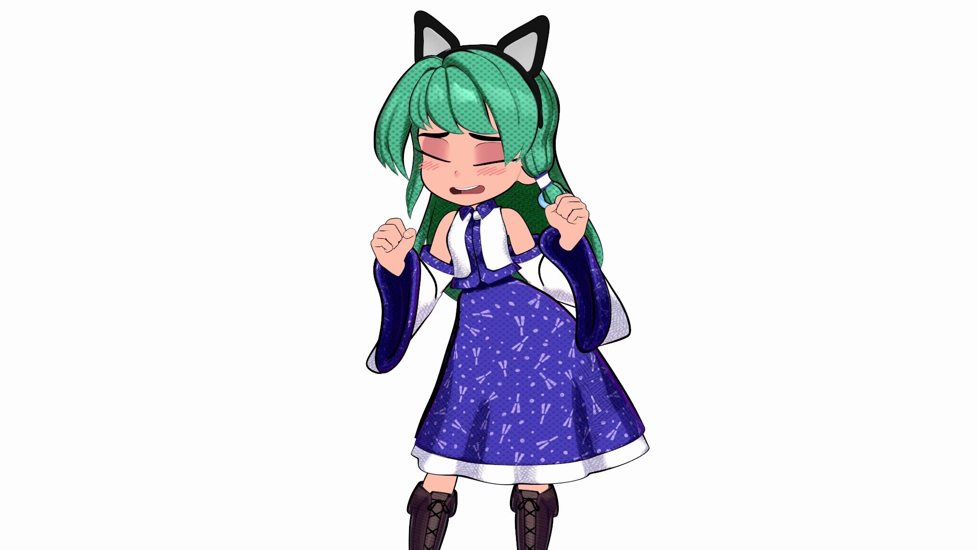 Sanae Sad Cat Dance (Green Screen + Download) 