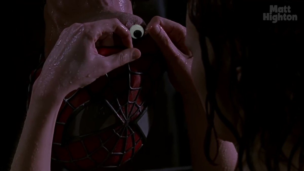 RT @MattHighton: Here's the upside down kiss from Spider-Man with added googly eyes. https://t.co/78f5JT8vq1