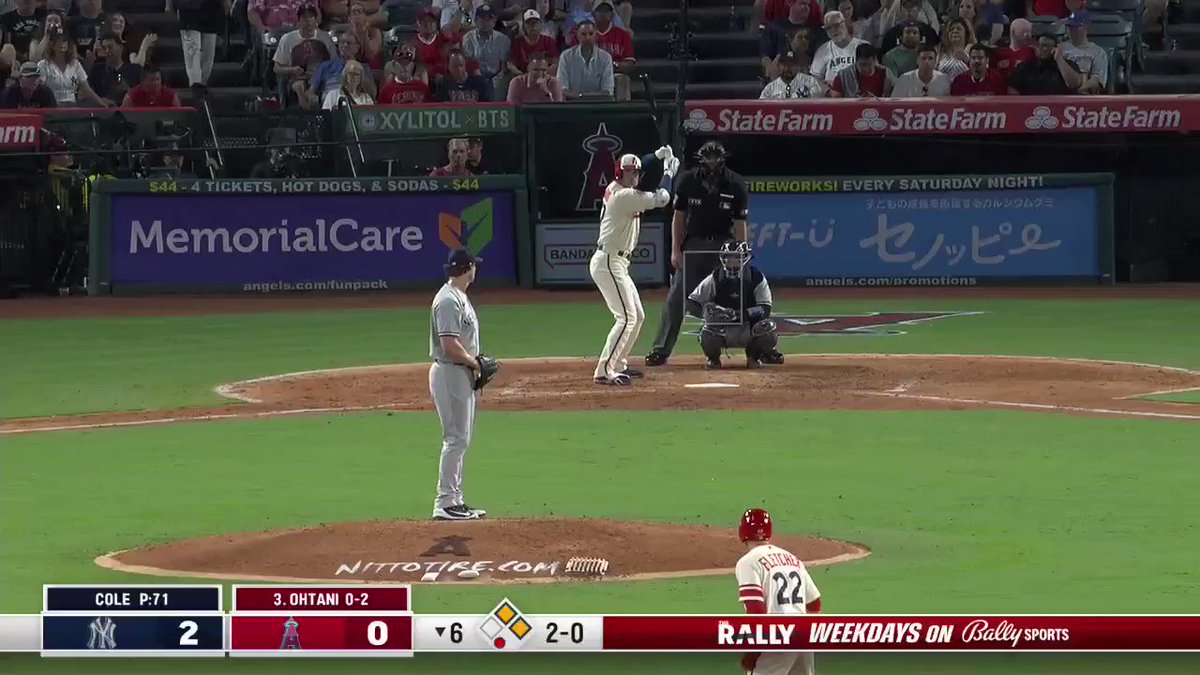 RT @RhettBollinger: Shohei Ohtani's 30th homer of the season comes off Gerrit Cole and puts the #Angels up 3-2. https://t.co/snfovbUtEq