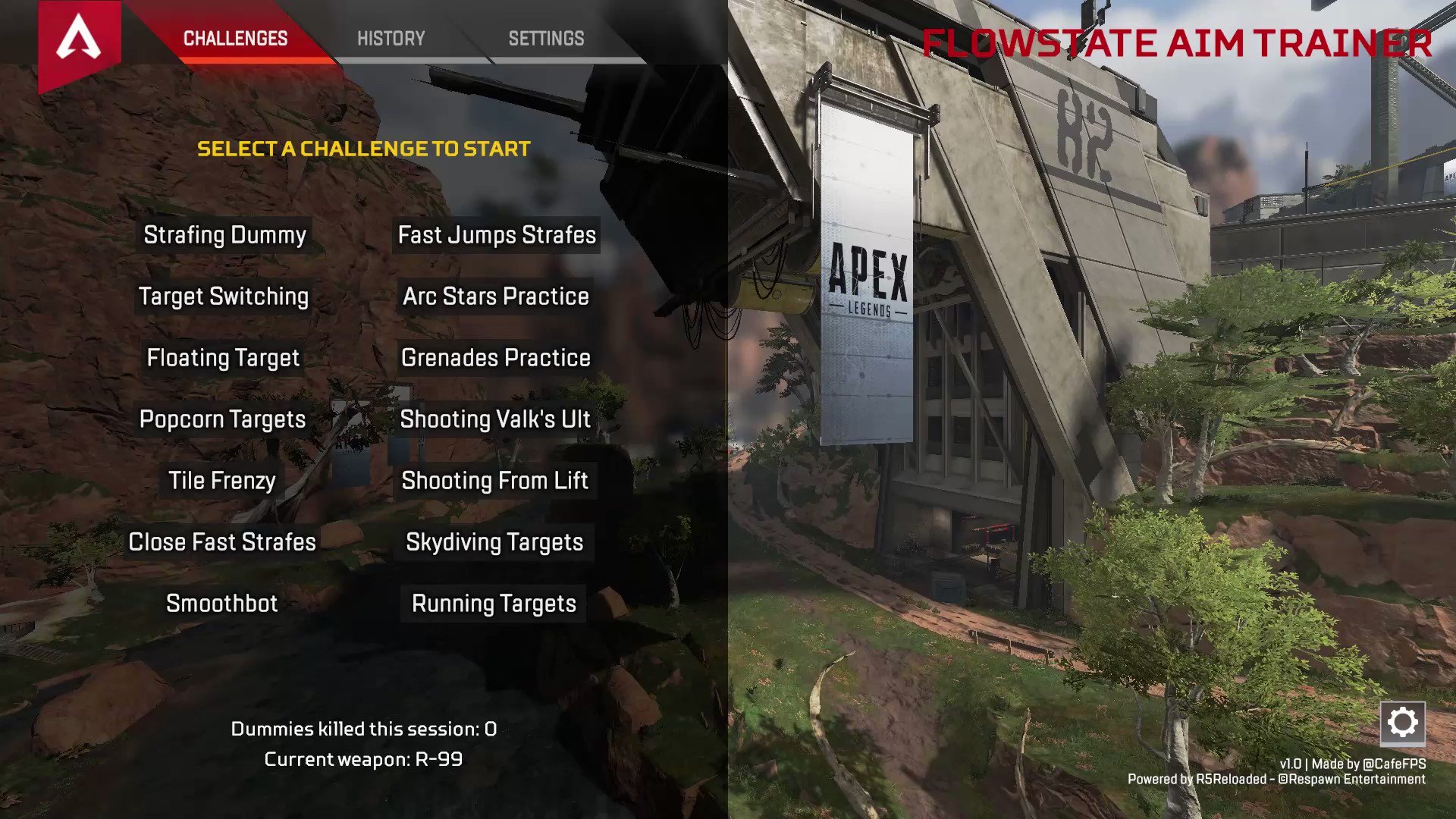 New apex aim trainer!!!!! CafeFPS on twitter. Skeptation on YT. His Yo