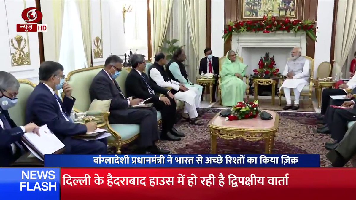 PM @narendramodi and Bangladesh PM #SheikhHasina hold bilateral talks at Hyderab... - Kannada News
