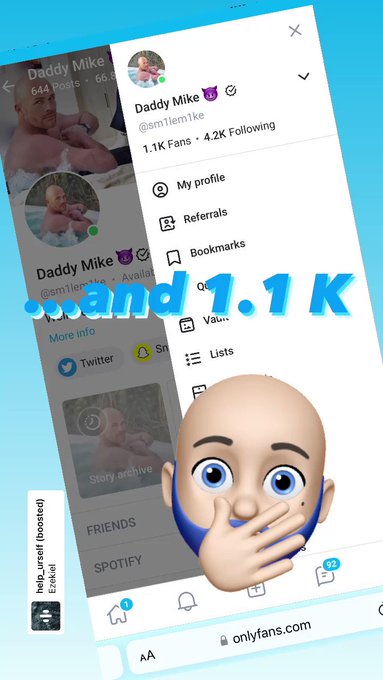 **One month FREE for you**

To say thank YOU for:

1.100 Fans at OnlyFans
8.000 Fans at Twitter 
250