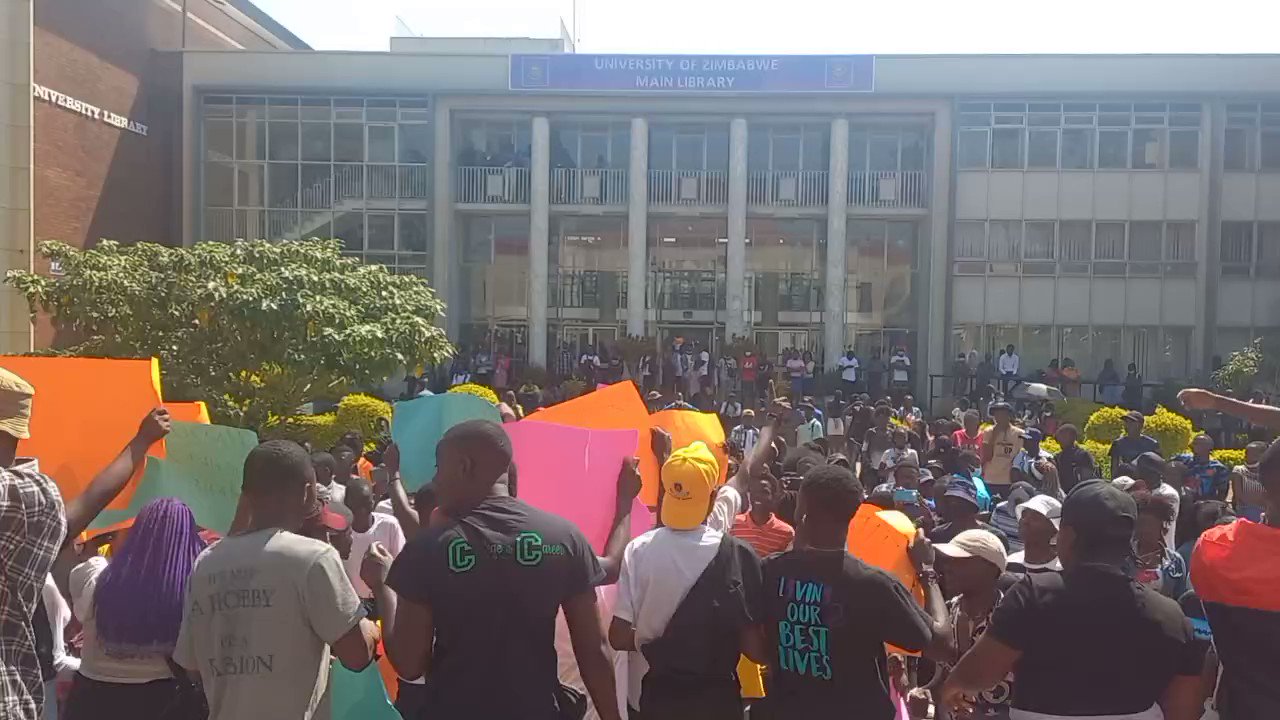 NewZimbabwe.com on Twitter: " Happening Now: Fees must fall demo at the
