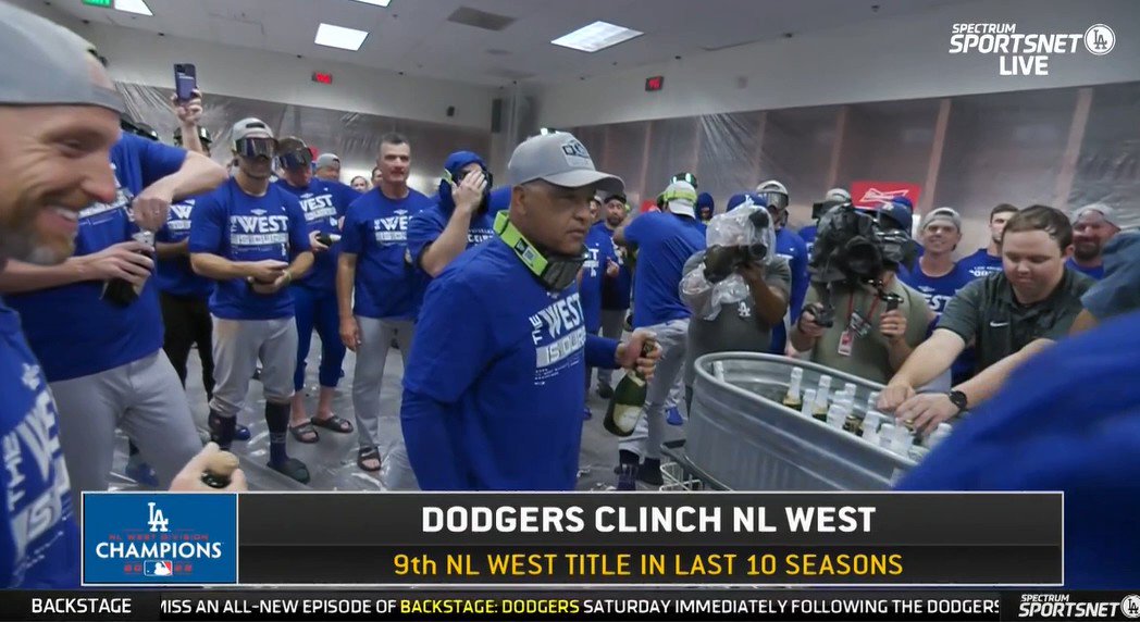 Dodgers NL West Championship Clinch Celebration 