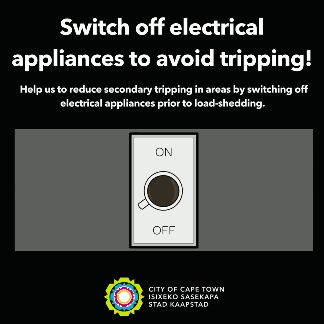 City of Cape Town on Twitter: "Switch off electrical appliances to