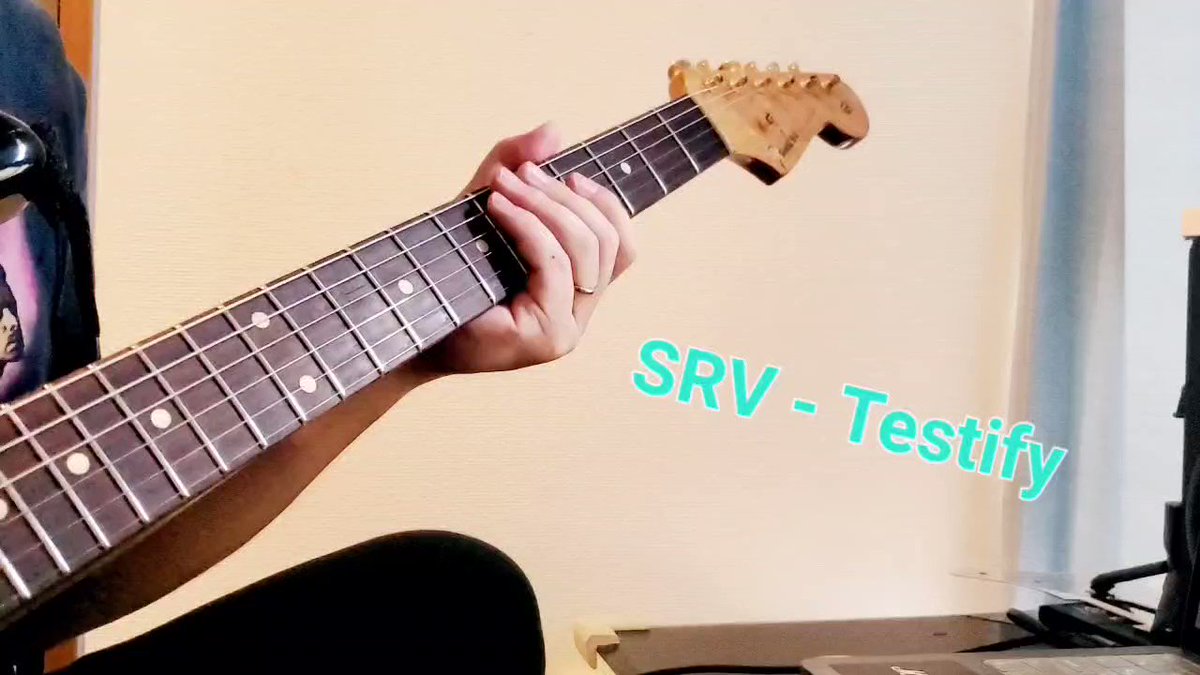 SRV - Testifyギターのみで弾いてみました🎵弾いてたらヒノアラシが出てきました笑やり直したい所もありましたが、もういいかなと一発録りになりました🎵プレイは本気ですが可愛い動画になりました笑#ポケモン#ヒノアラシ #SRV #Fender 