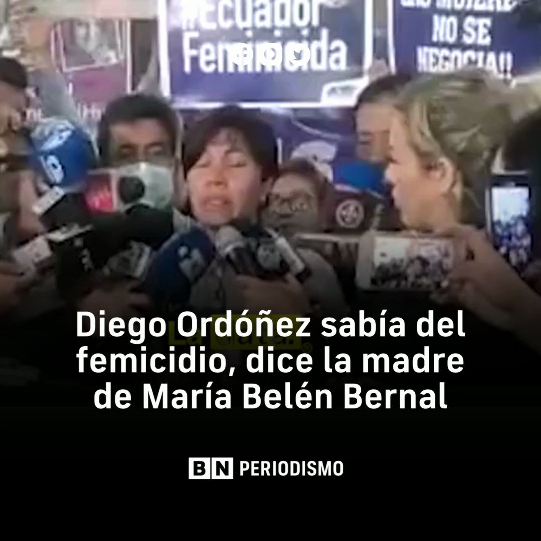 BN on Twitter: "En declaraciones a la prensa, Elizabeth Otavalo, madre de #MaríaBelénBernal acusó al Secretario de Seguridad Pública, Diego Ordóñez, de encubrir la verdad sobre el femicidio de la abogada. Según