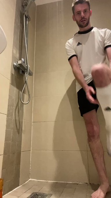 Undressing and getting all clean after a sweaty football match… ???

Who’s joining me in the shower?
