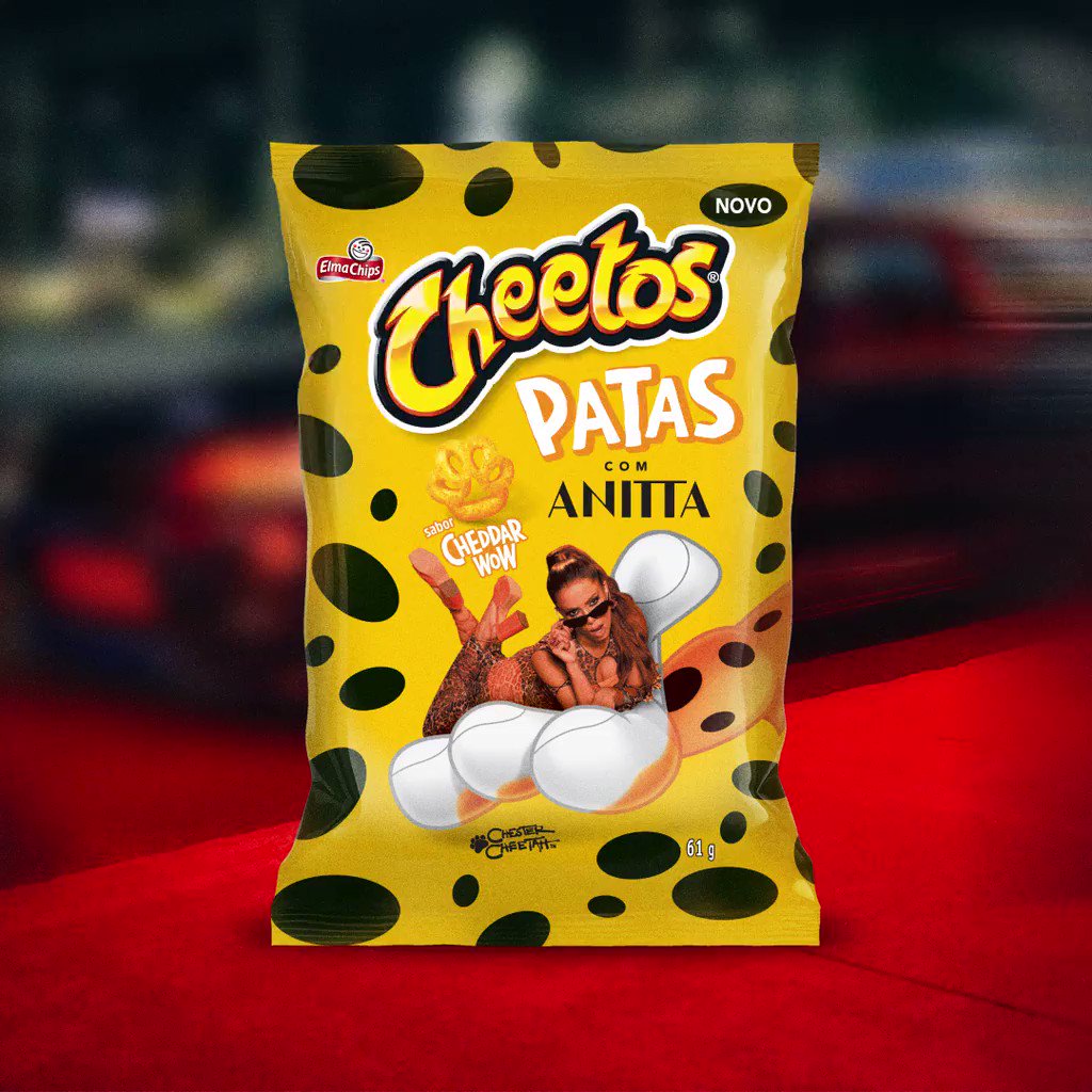 Ofertas de Salgadinho Cheetos Patas com Anitta Cheddar Wow 61g