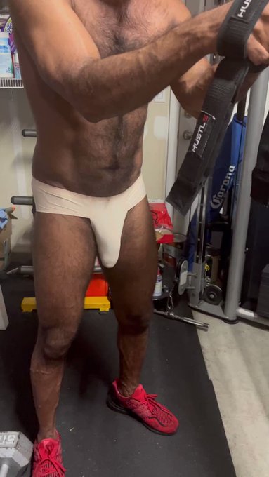 Sunday Funday - Biceps & Triceps Workout in #JJMalibu Briefs #Workout #GayIndian #FitIndian #HungIndian