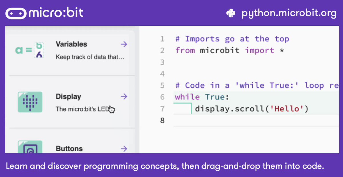 Micro bit educational foundation on twitter python editor features 