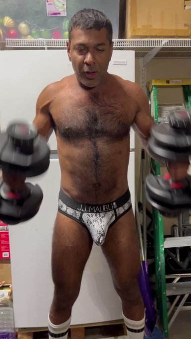 Fitness Friday Workout in #JJMalibu Briefs #Workout #GayIndian #FitIndian #HungIndian #gayfitness #Daddy