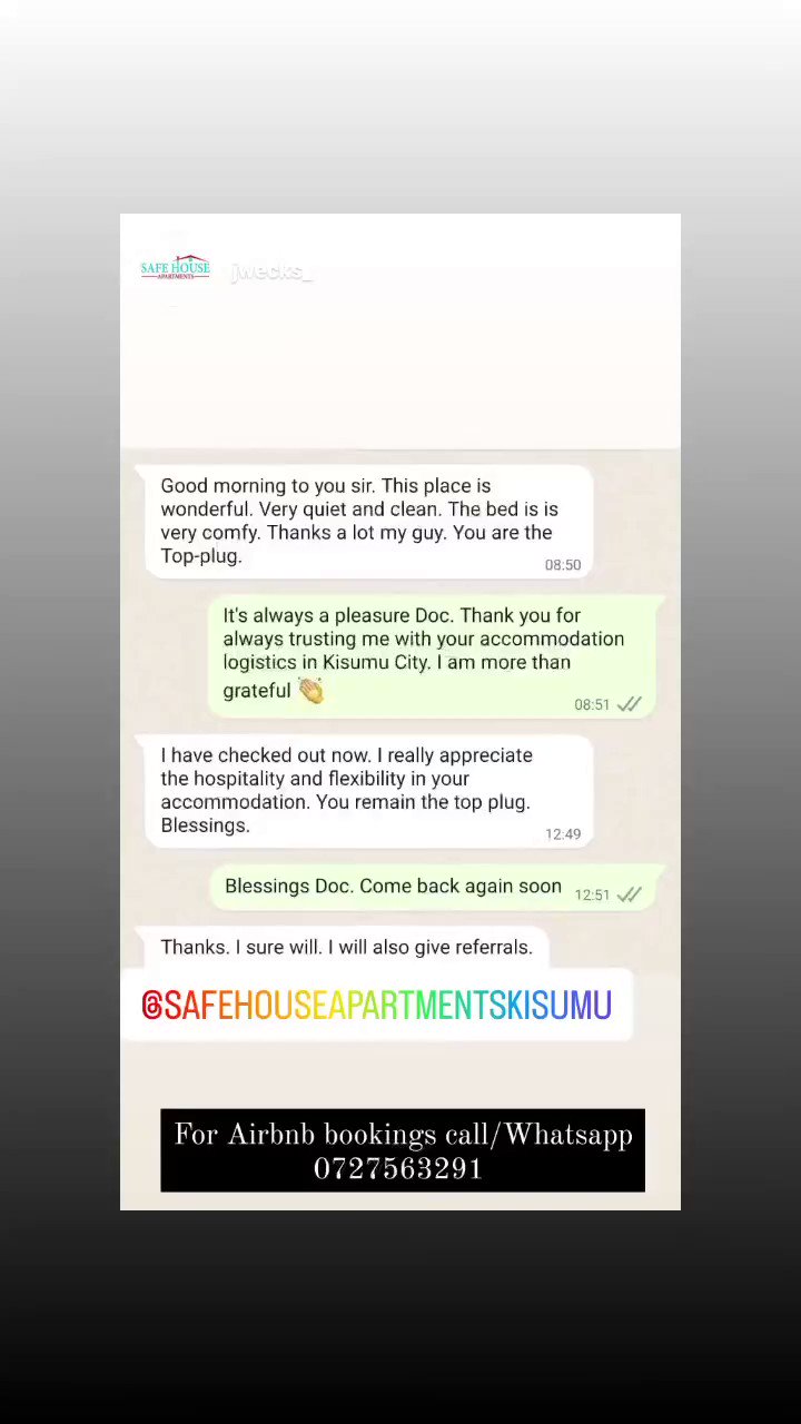 Safe House ApartmentsKisumu (SafeHouseKisumu) / Twitter