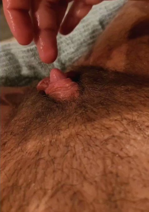 I came so hard.. my #clitdick was ready to go again 😩💦 #throbbing #nsfwcum #nsfwmale #hugeclit #cliterection