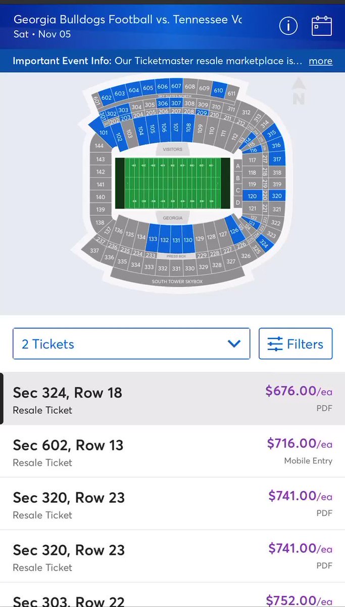 Dayne Young on Twitter "People are acting a fool on Ticketmaster for vs. Tennessee 😳"
