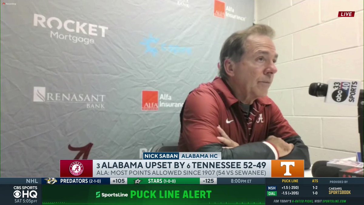 cbs-sports-hq-on-twitter-you-ve-got-to-learn-from-these-experiences-you-ve-got-to-learn-from-the-mistakes-that-you-made-nick-saban-after-alabama-s-heartbreak-loss-to-tennessee-https-t-co-gywlr6bunp
